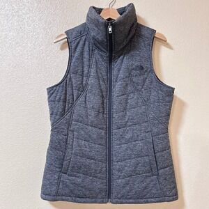 North Face Size L Gray Space Dye Quilted Insulated Puffer Vest Polyester No Down